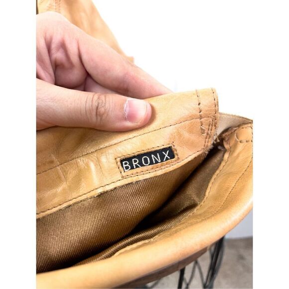 Bronx Tan Leather High Heeled Boots‎ Tall with Foldover for OTK Styling Size 8 - Picture 12 of 15